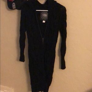 Ugg black crochet long coat